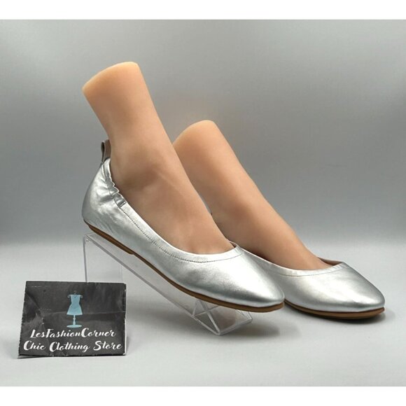 NWOB FitFlop Women's Metallic Silver Leather Allegro Ballet Flats Size 9 3018 - Picture 6 of 16